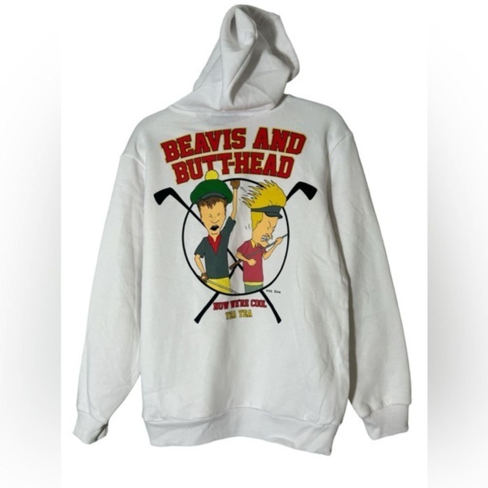 MTV Beavis & Butt-head hoodie Sweatshirt Pullover playing golf Size S small NWOT - Picture 3 of 10